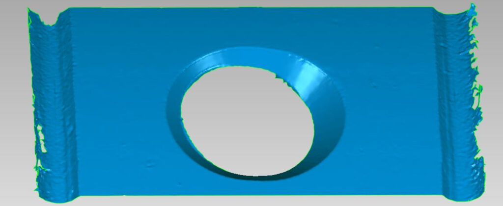 Laser scan of crankshaft oil hole